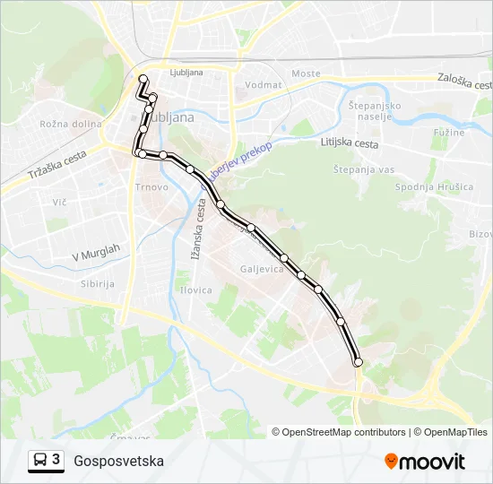3 Bus Line Map