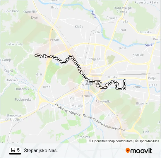 5 Bus Line Map