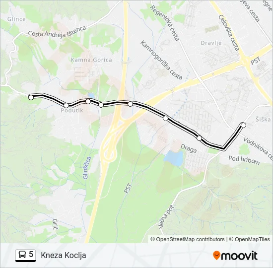 5 Bus Line Map