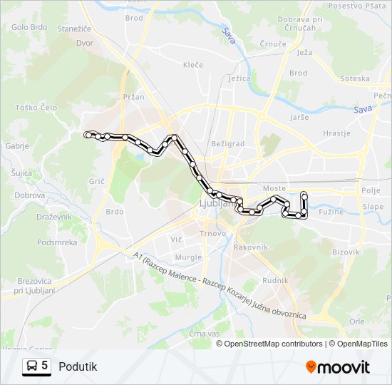 5 Bus Line Map