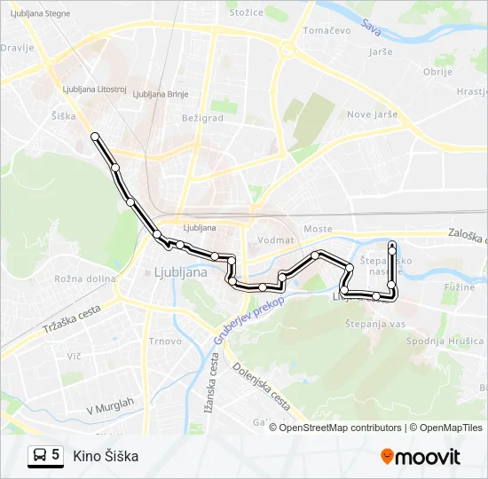 5 Bus Line Map