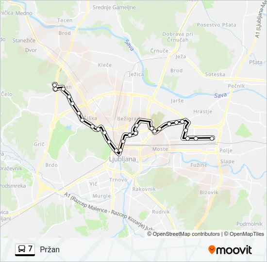 7 Bus Line Map