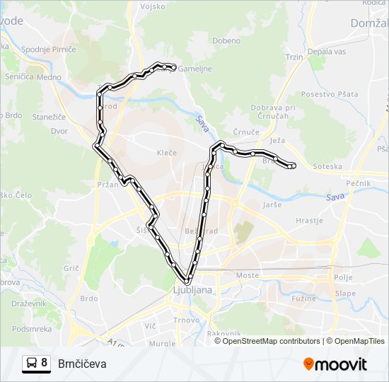 8 bus Line Map
