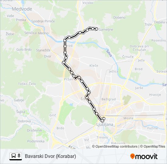 8 bus Line Map