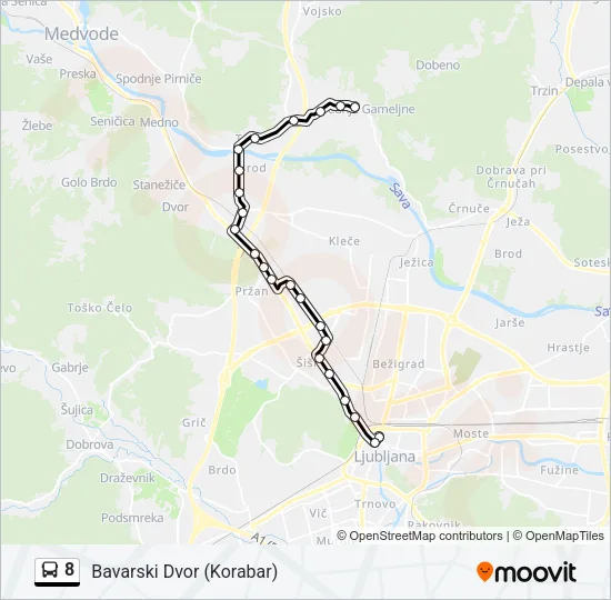 8 Bus Line Map