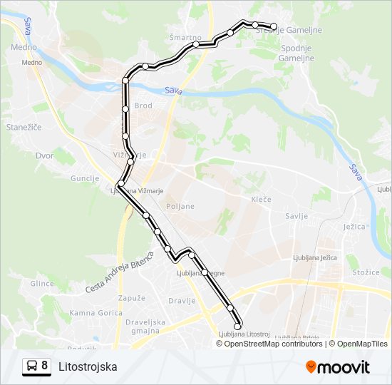 8 bus Line Map