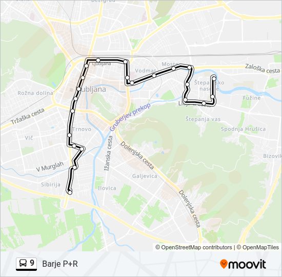 9 bus Line Map