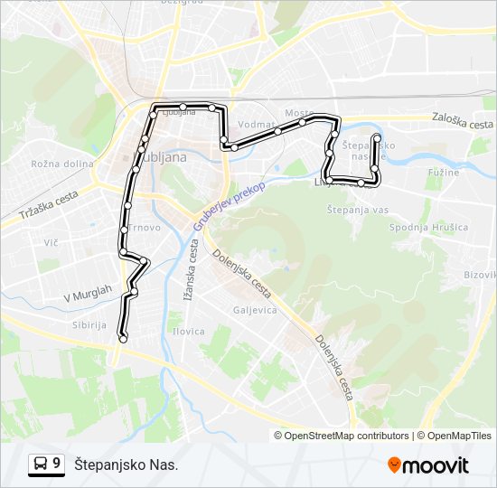 9 Bus Line Map