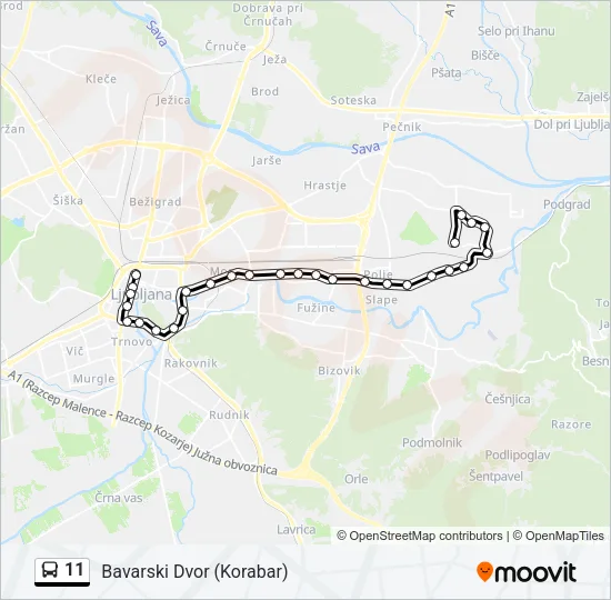 11 Bus Line Map