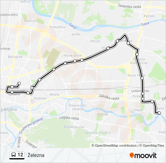 12 Bus Line Map