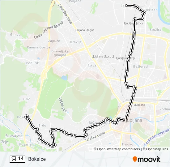 14 Bus Line Map