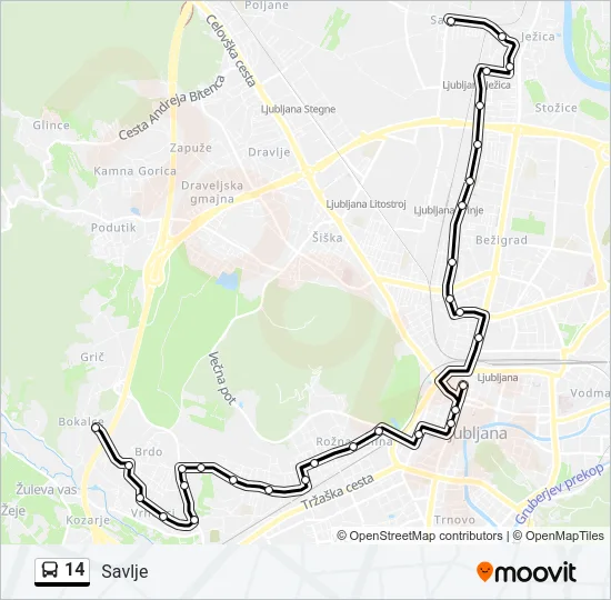 14 Bus Line Map