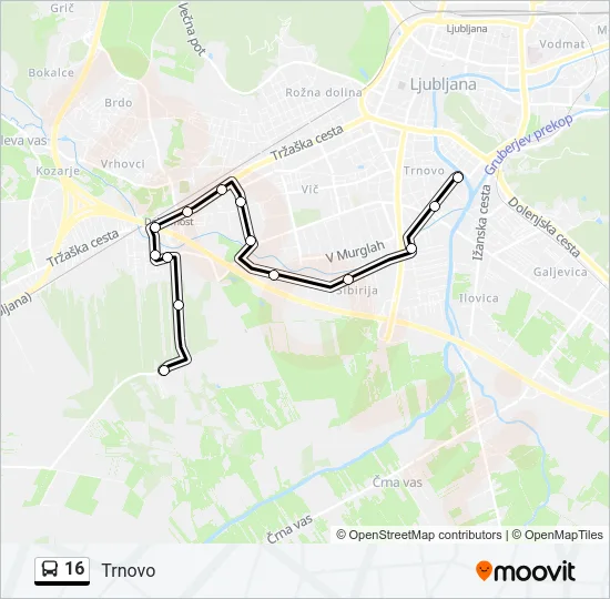 16 Bus Line Map