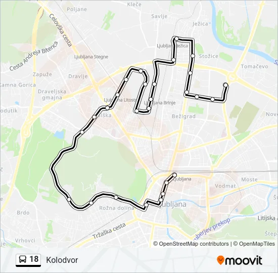 18 Bus Line Map