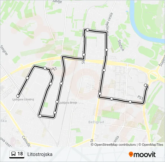 18 Bus Line Map