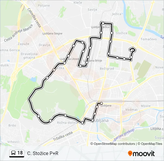 18 Bus Line Map