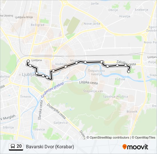 20 bus Line Map