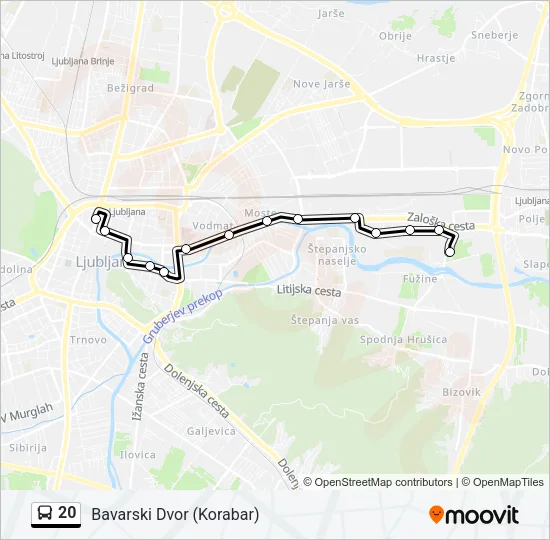 20 Bus Line Map