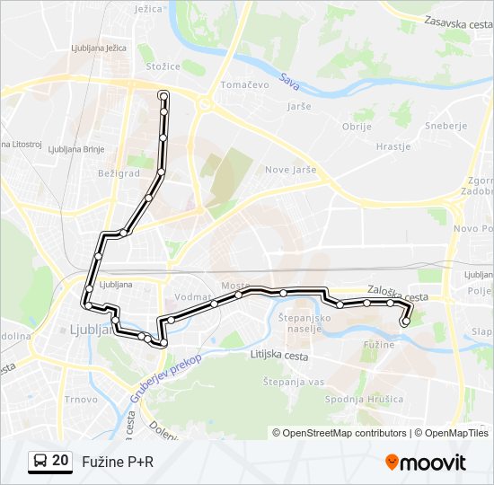 20 Bus Line Map