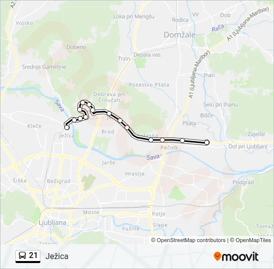 21 Bus Line Map