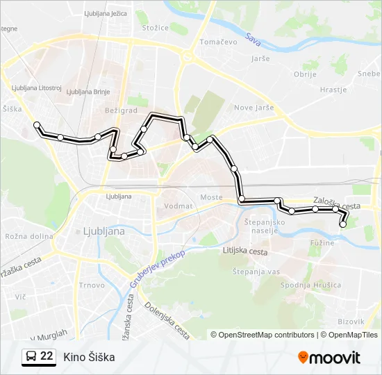 22 Bus Line Map