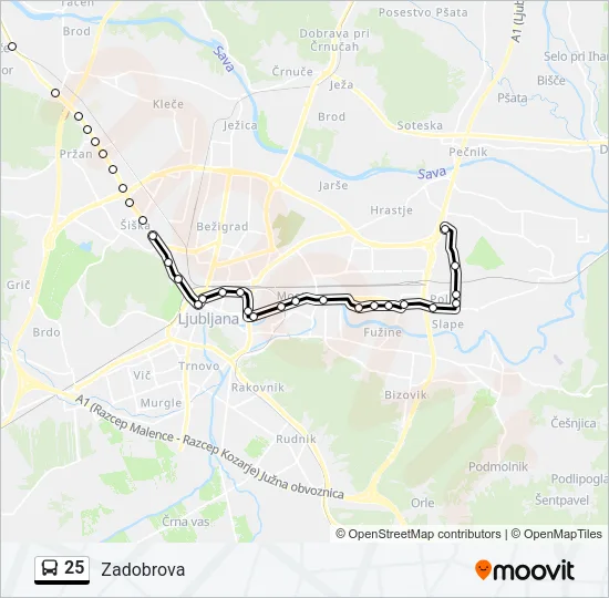 25 Bus Line Map