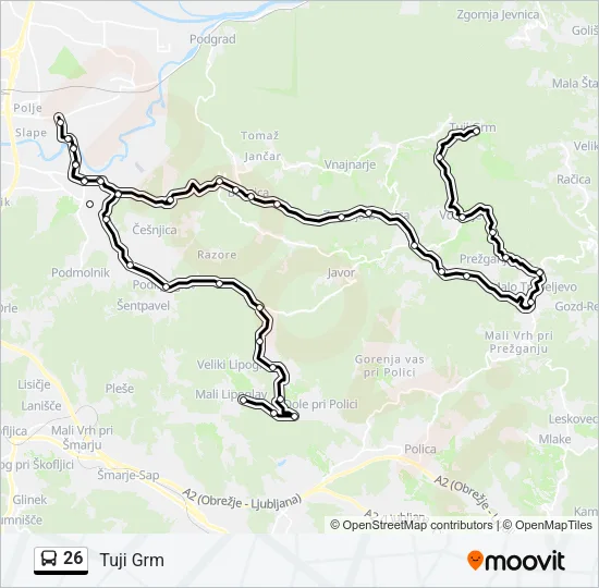 26 Bus Line Map