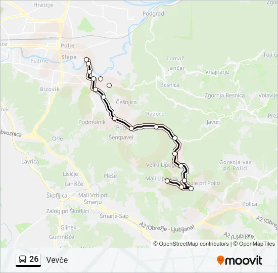 26 Bus Line Map