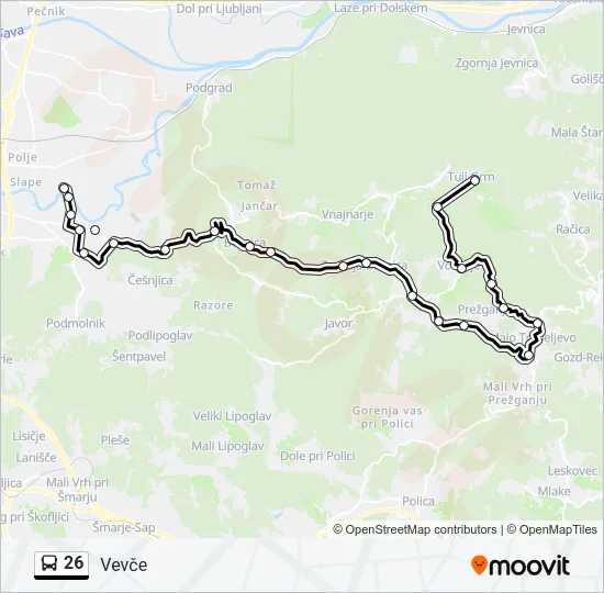 26 Bus Line Map