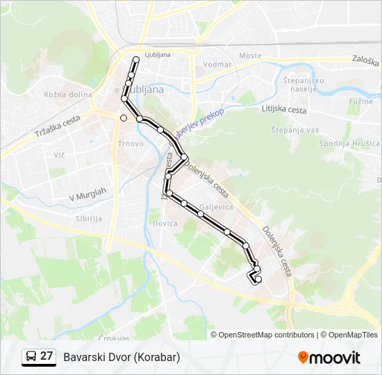 27 Bus Line Map