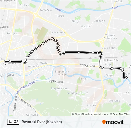 27 Bus Line Map