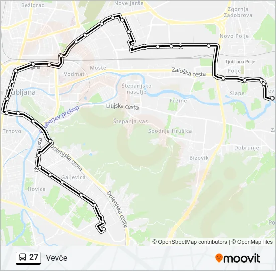 27 Bus Line Map