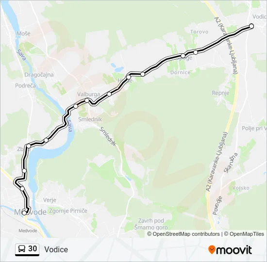 30 Bus Line Map