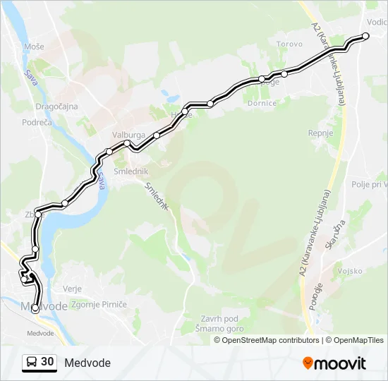 30 Bus Line Map