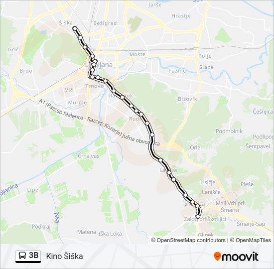 3B bus Line Map