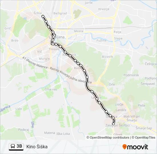 3B Bus Line Map