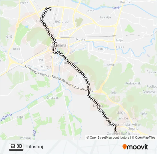 3B Bus Line Map