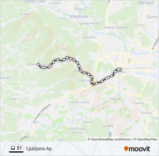 51 bus Line Map