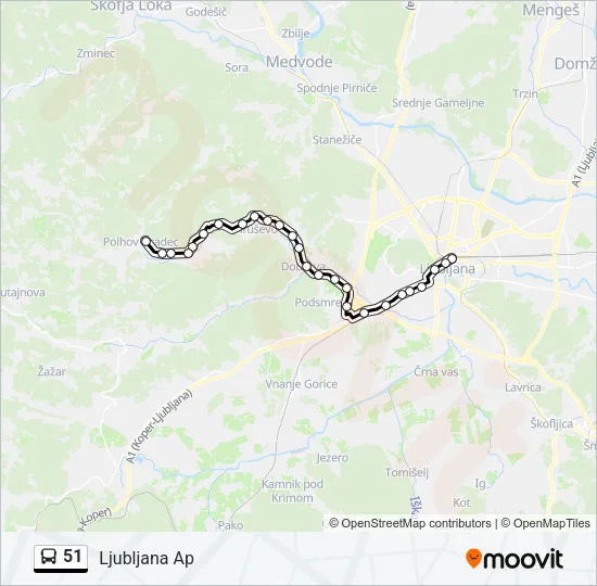 51 Bus Line Map