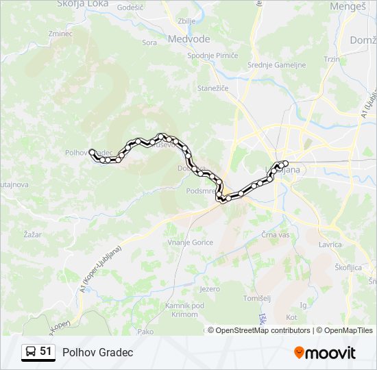 51 bus Line Map