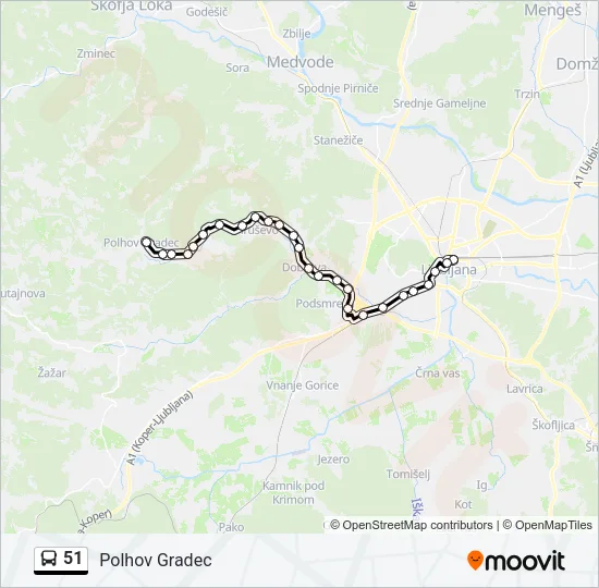 51 Bus Line Map