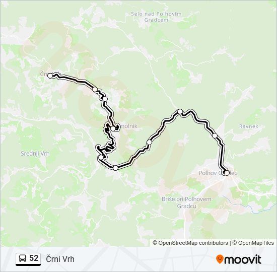 52 Bus Line Map