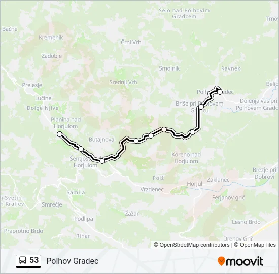 53 Bus Line Map