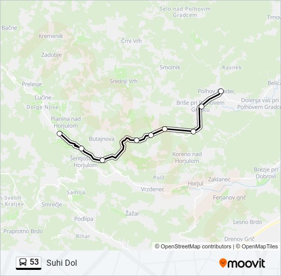 53 bus Line Map