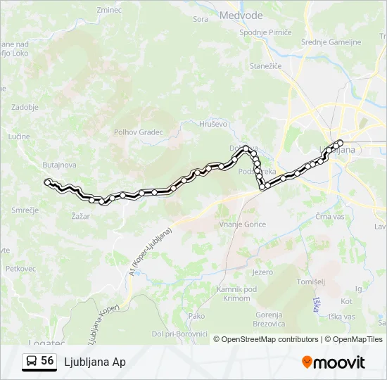 56 Bus Line Map