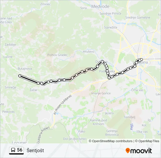 56 Bus Line Map