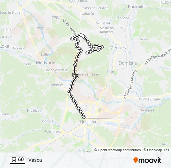 60 Bus Line Map