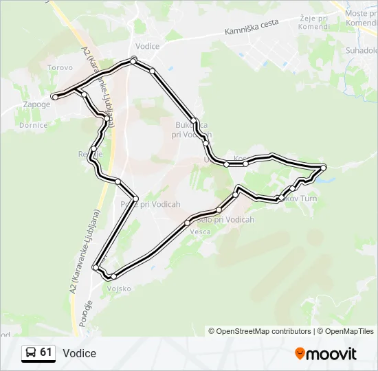 61 Bus Line Map