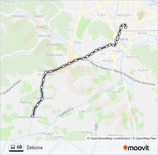 6B Bus Line Map