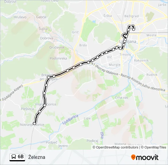 6B Bus Line Map